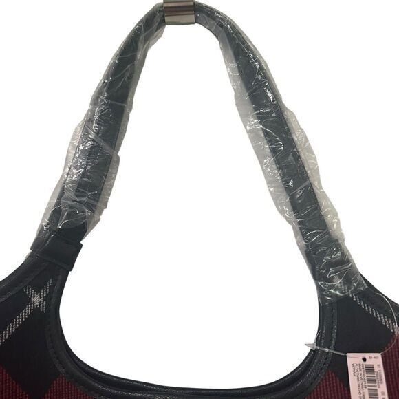 Victoria's Secret Plaid Tote Bag NWT Sherpa VS Logo, Weekender, red black tartan - Picture 4 of 12
